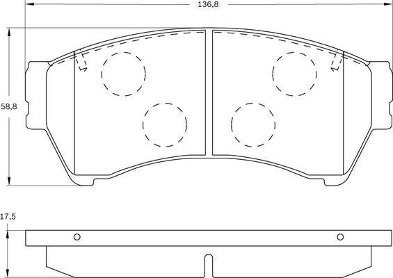 BOSCH 0 986 BB0 599 - Bremžu uzliku kompl., Disku bremzes www.autospares.lv