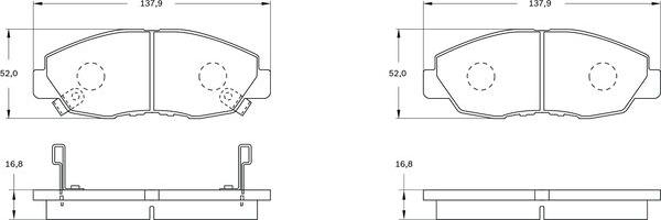 BOSCH 0 986 BB0 543 - Bremžu uzliku kompl., Disku bremzes www.autospares.lv