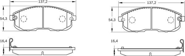 BOSCH 0 986 BB0 559 - Bremžu uzliku kompl., Disku bremzes www.autospares.lv