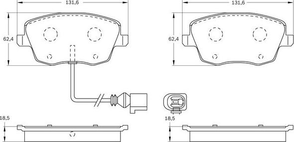 BOSCH 0 986 BB0 518 - Bremžu uzliku kompl., Disku bremzes www.autospares.lv