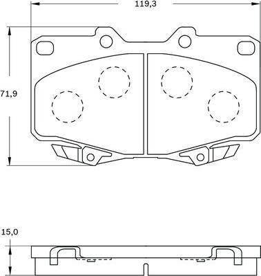 BOSCH 0 986 BB0 530 - Bremžu uzliku kompl., Disku bremzes www.autospares.lv