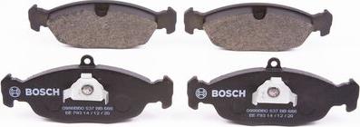 BOSCH 0 986 BB0 537 - Тормозные колодки, дисковые, комплект www.autospares.lv