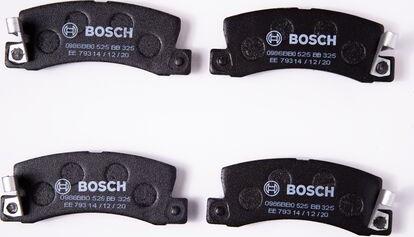 BOSCH 0 986 BB0 525 - Тормозные колодки, дисковые, комплект www.autospares.lv