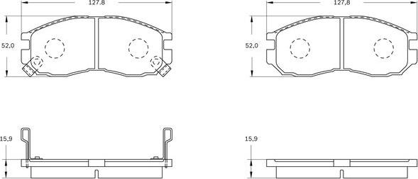 BOSCH 0 986 BB0 528 - Bremžu uzliku kompl., Disku bremzes autospares.lv