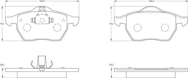 BOSCH 0 986 BB0 064 - Bremžu uzliku kompl., Disku bremzes www.autospares.lv