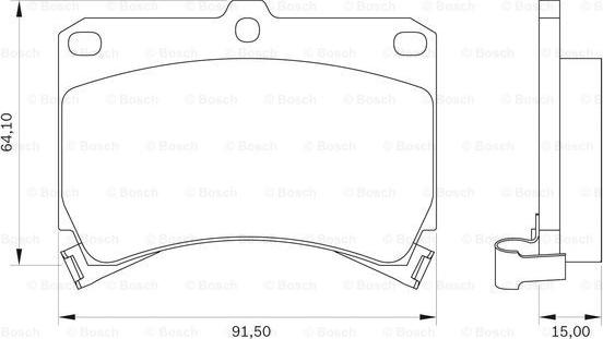 BOSCH 0 986 BB0 087 - Bremžu uzliku kompl., Disku bremzes www.autospares.lv