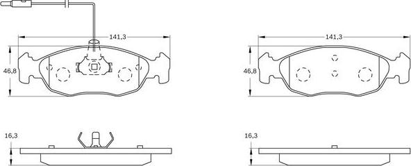 BOSCH 0 986 BB0 146 - Brake Pad Set, disc brake www.autospares.lv