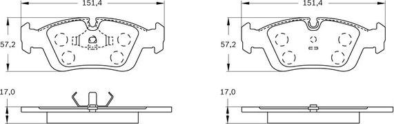 BOSCH 0 986 BB0 148 - Bremžu uzliku kompl., Disku bremzes www.autospares.lv