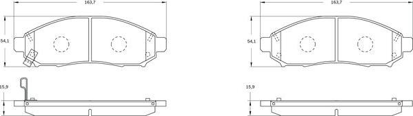 BOSCH 0 986 BB0 836 - Bremžu uzliku kompl., Disku bremzes www.autospares.lv