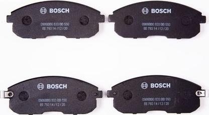 BOSCH 0 986 BB0 833 - Bremžu uzliku kompl., Disku bremzes www.autospares.lv