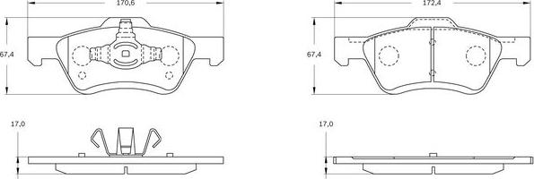 BOSCH 0 986 BB0 380 - Bremžu uzliku kompl., Disku bremzes www.autospares.lv