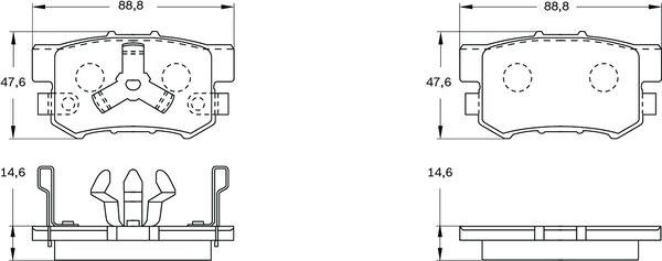 BOSCH 0 986 BB0 388 - Bremžu uzliku kompl., Disku bremzes www.autospares.lv