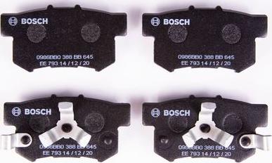 BOSCH 0 986 BB0 388 - Bremžu uzliku kompl., Disku bremzes www.autospares.lv