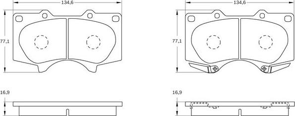 BOSCH 0 986 BB0 327 - Bremžu uzliku kompl., Disku bremzes www.autospares.lv