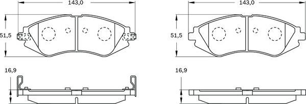 BOSCH 0 986 BB0 377 - Bremžu uzliku kompl., Disku bremzes autospares.lv