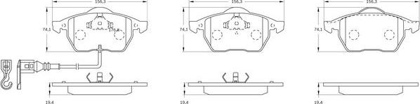 BOSCH 0 986 BB0 295 - Bremžu uzliku kompl., Disku bremzes www.autospares.lv