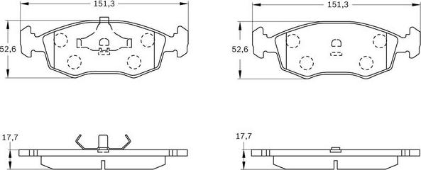 BOSCH 0 986 BB0 272 - Bremžu uzliku kompl., Disku bremzes www.autospares.lv