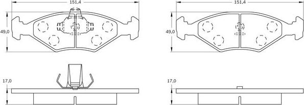 BOSCH 0 986 BB0 277 - Bremžu uzliku kompl., Disku bremzes www.autospares.lv