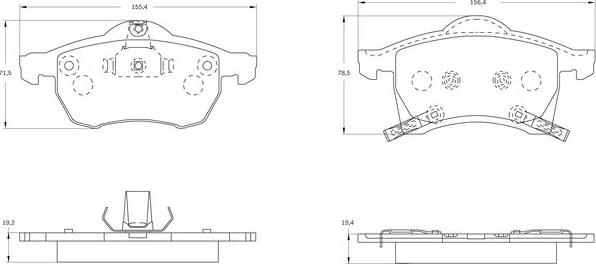 BOSCH 0 986 BB0 798 - Bremžu uzliku kompl., Disku bremzes www.autospares.lv