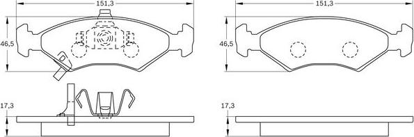 BOSCH 0 986 BB0 793 - Bremžu uzliku kompl., Disku bremzes www.autospares.lv