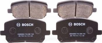 BOSCH 0 986 BB0 754 - Bremžu uzliku kompl., Disku bremzes www.autospares.lv