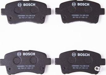 BOSCH 0 986 BB0 762 - Bremžu uzliku kompl., Disku bremzes www.autospares.lv