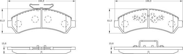 BOSCH 0 986 BB0 731 - Bremžu uzliku kompl., Disku bremzes www.autospares.lv