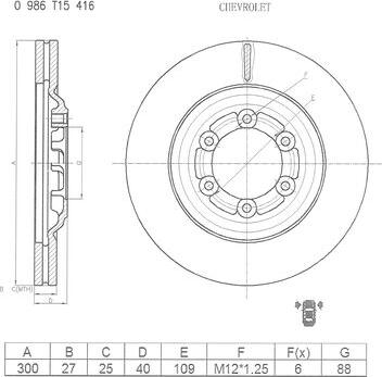 BOSCH 0 986 T15 416 - Bremžu diski www.autospares.lv