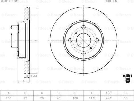 BOSCH 0 986 T15 089 - Bremžu diski www.autospares.lv