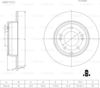 BOSCH 0 986 T15 312 - Bremžu diski www.autospares.lv