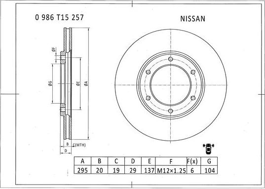 BOSCH 0 986 T15 257 - Bremžu diski www.autospares.lv