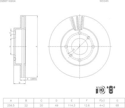 BOSCH 0 986 T16 964 - Bremžu diski autospares.lv