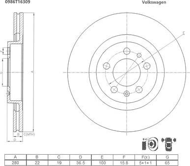 BOSCH 0 986 T16 309 - Bremžu diski www.autospares.lv