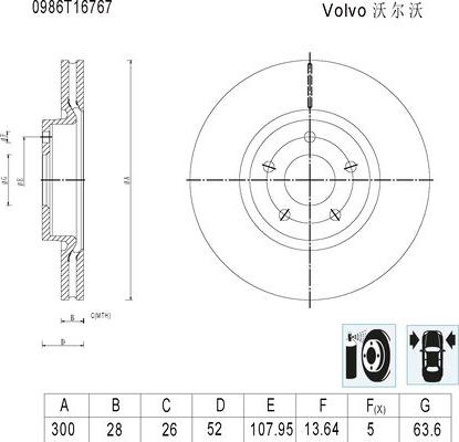 BOSCH 0 986 T16 767 - Bremžu diski autospares.lv