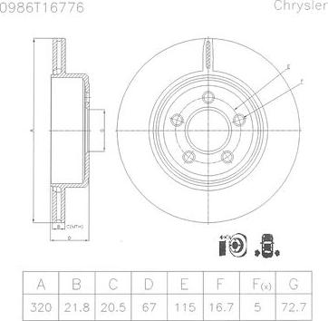 BOSCH 0 986 T16 776 - Bremžu diski www.autospares.lv