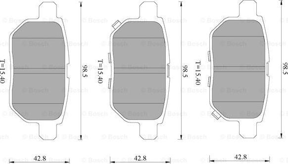 BOSCH 0 986 T11 165 - Bremžu uzliku kompl., Disku bremzes www.autospares.lv