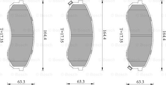 BOSCH 0 986 T11 187 - Bremžu uzliku kompl., Disku bremzes www.autospares.lv