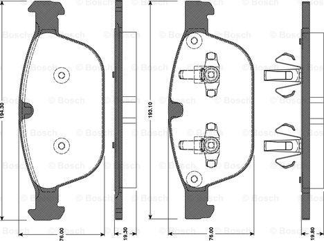 BOSCH 0 986 TB3 095 - Bremžu uzliku kompl., Disku bremzes www.autospares.lv