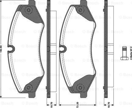 BOSCH 0 986 TB3 098 - Brake Pad Set, disc brake www.autospares.lv