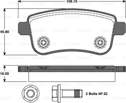 BOSCH 0 986 TB3 093 - Bremžu uzliku kompl., Disku bremzes www.autospares.lv