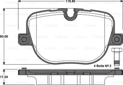 BOSCH 0 986 TB3 097 - Bremžu uzliku kompl., Disku bremzes www.autospares.lv