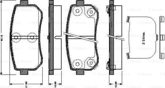 BOSCH 0 986 TB3 044 - Bremžu uzliku kompl., Disku bremzes www.autospares.lv