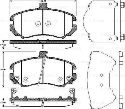 BOSCH 0 986 TB3 040 - Bremžu uzliku kompl., Disku bremzes www.autospares.lv