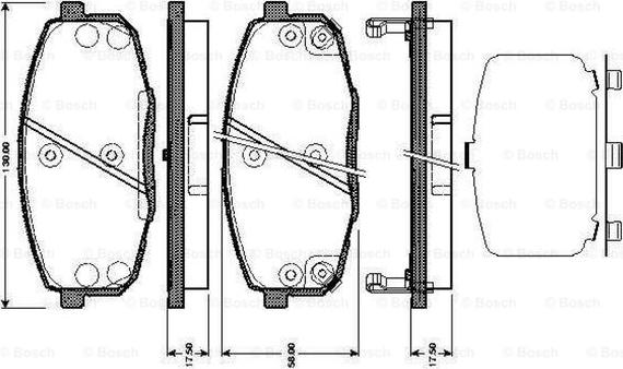 BOSCH 0 986 TB3 041 - Bremžu uzliku kompl., Disku bremzes autospares.lv