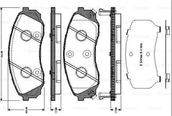 BOSCH 0 986 TB3 043 - Bremžu uzliku kompl., Disku bremzes www.autospares.lv