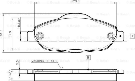 BOSCH 0 986 TB3 059 - Bremžu uzliku kompl., Disku bremzes autospares.lv