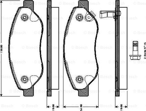 BOSCH 0 986 TB3 055 - Bremžu uzliku kompl., Disku bremzes autospares.lv