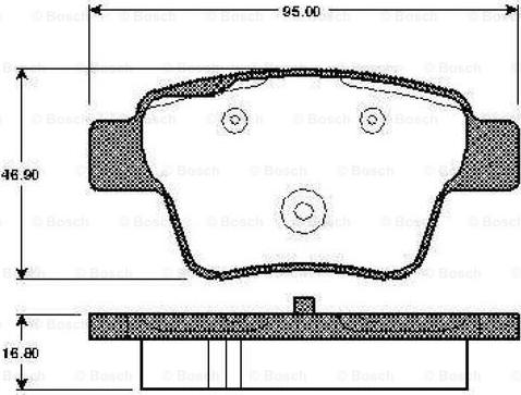 BOSCH 0 986 TB3 058 - Bremžu uzliku kompl., Disku bremzes autospares.lv