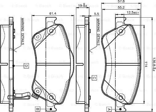 BOSCH 0 986 TB3 069 - Bremžu uzliku kompl., Disku bremzes www.autospares.lv