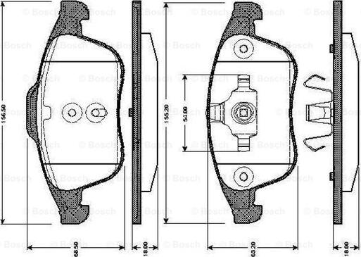 BOSCH 0 986 TB3 065 - Bremžu uzliku kompl., Disku bremzes www.autospares.lv